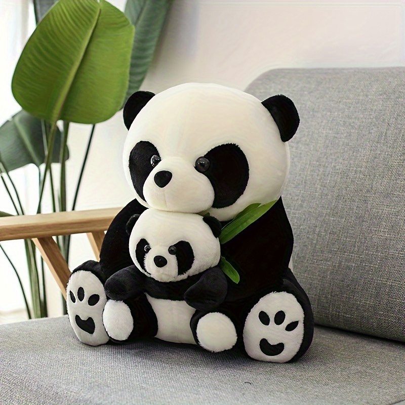 1pc adorable   plush toy with   doll soft velvet material black white perfect parent   playtime ideal gift for children   companion   design cuddly companion