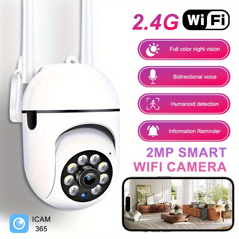 1pc hd 1080p wifi security cameras wall mount 2 way audio wireless security camera pan tilt   wi fi smart   camera 355 horizontal 90 vertical pan indoor   details 1