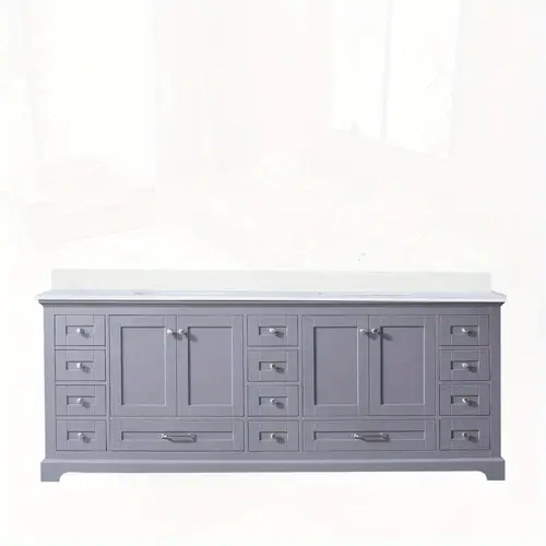 dark grey double bath vanity 84 w x 22 d with cultured 3 drawers 2 doors storage no electrical required non wood moisture resistant modern bathroom vanity for contemporary bathrooms memory foam cushions bathroom decor and accessories