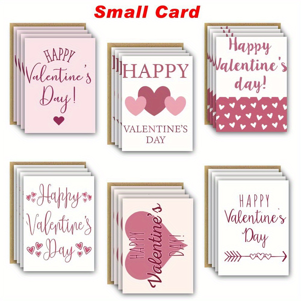 

24pcs Valentine's Day Greeting Cards With Envelopes - Designs Featuring Hearts, Arrows, And Text - Lovers, Friends, Husband, Wife, Girlfriend, Boyfriend - Includes Funny Anniversary Cards