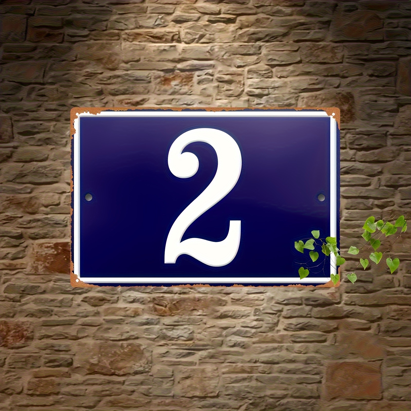 TEMU 2d Flat, 1 Pc[2d Flat] Vintage Aluminum House Number Sign- Customizable Metal Wall Decoration, Suitable For-home, Office, Bar, Courtyard- No
