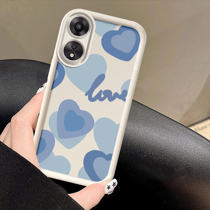 TEMU A Stylish And Lightweight Blue Heart Phone Case Suitable For Oppo A1x/a1 Pro/a2x/a18/a38/a58/a58 4g/a58x/a60 4g/a78 4g/a78, Featuring Shock
