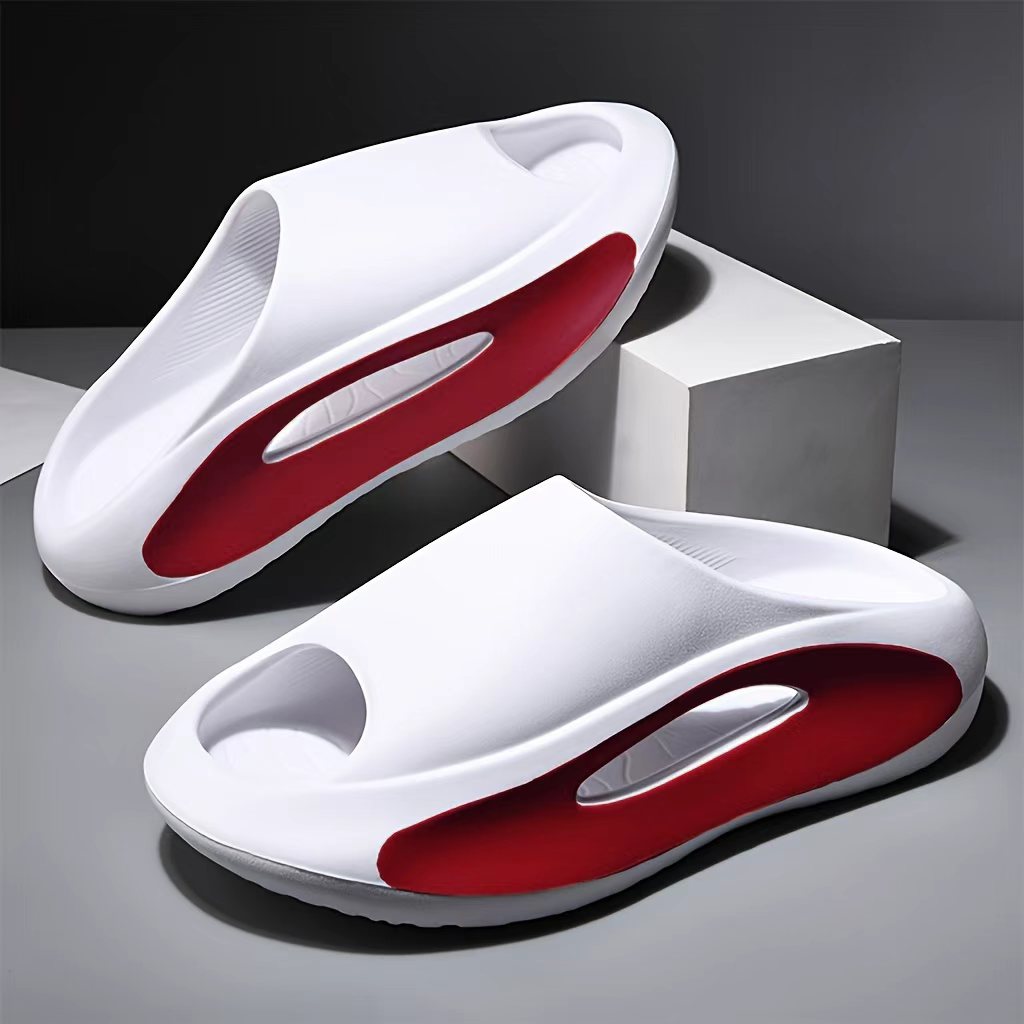   mens home slippers comfortable thick soled non slip casual slip on slippers stylish   open toe shoes   indoor outdoor use beach and home relaxation womens sandals women shoes