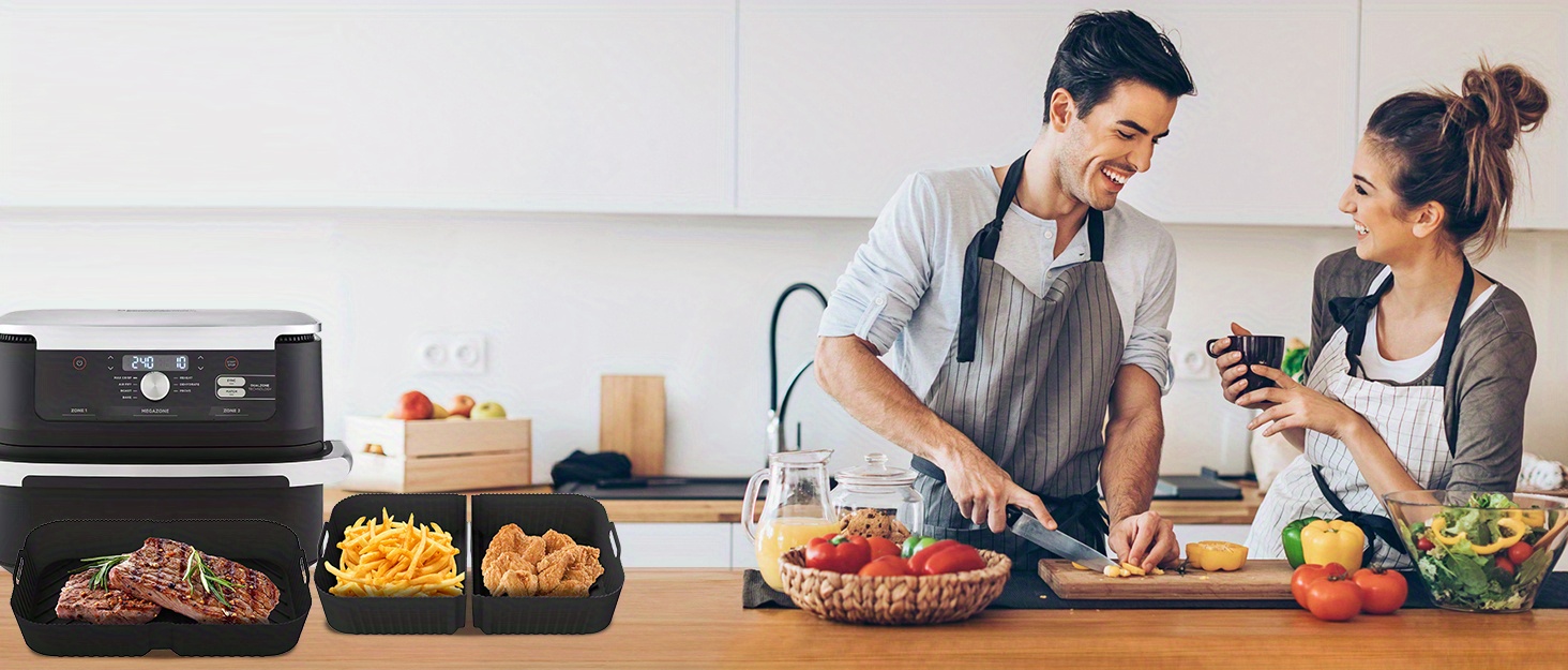 Airfryer Accessories for Ninja Foodi Flexdrawer AF500EU 10.4L, 1 x 10.4L and 2 x 5.2L Silicone Mould for Ninja Hot Air Fryer af500de Accessories, Other Accessories Included