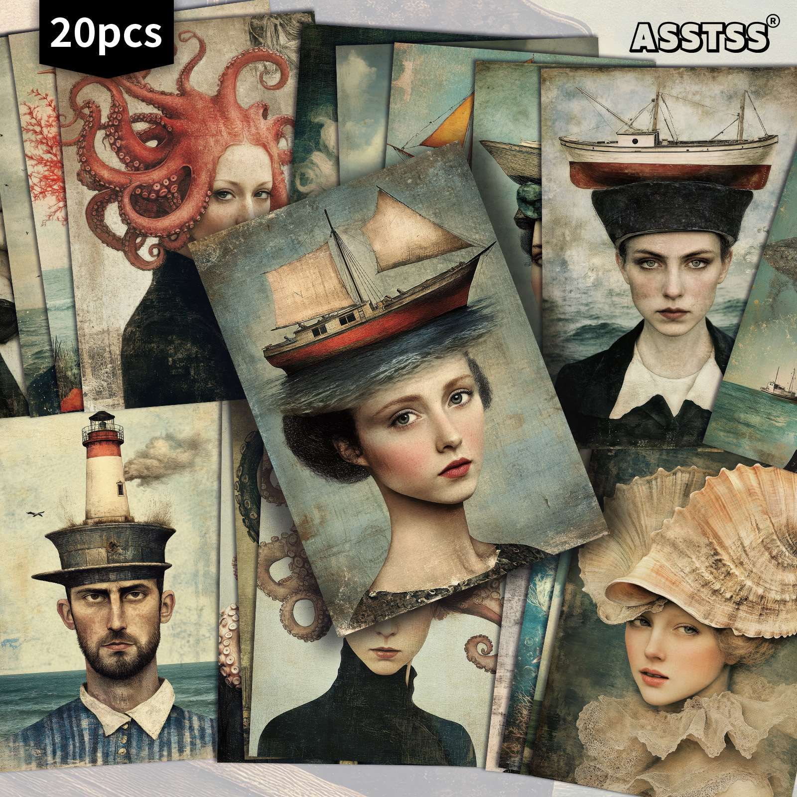 TEMU 20pcs Asstss (for Personalization Requests: Please Use Brand Name) Vintage Pinup Postcards Suitable For Scrapbooking & Junk Journals - Retro