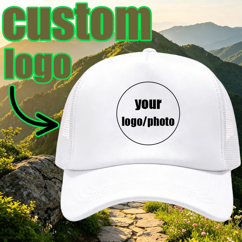 TEMU 1pc Customizable Diy Trucker Hat, Outdoor Light-travel Mesh Baseball , Personalized Design To Create Your Own , Versatile Accessory , Breathable