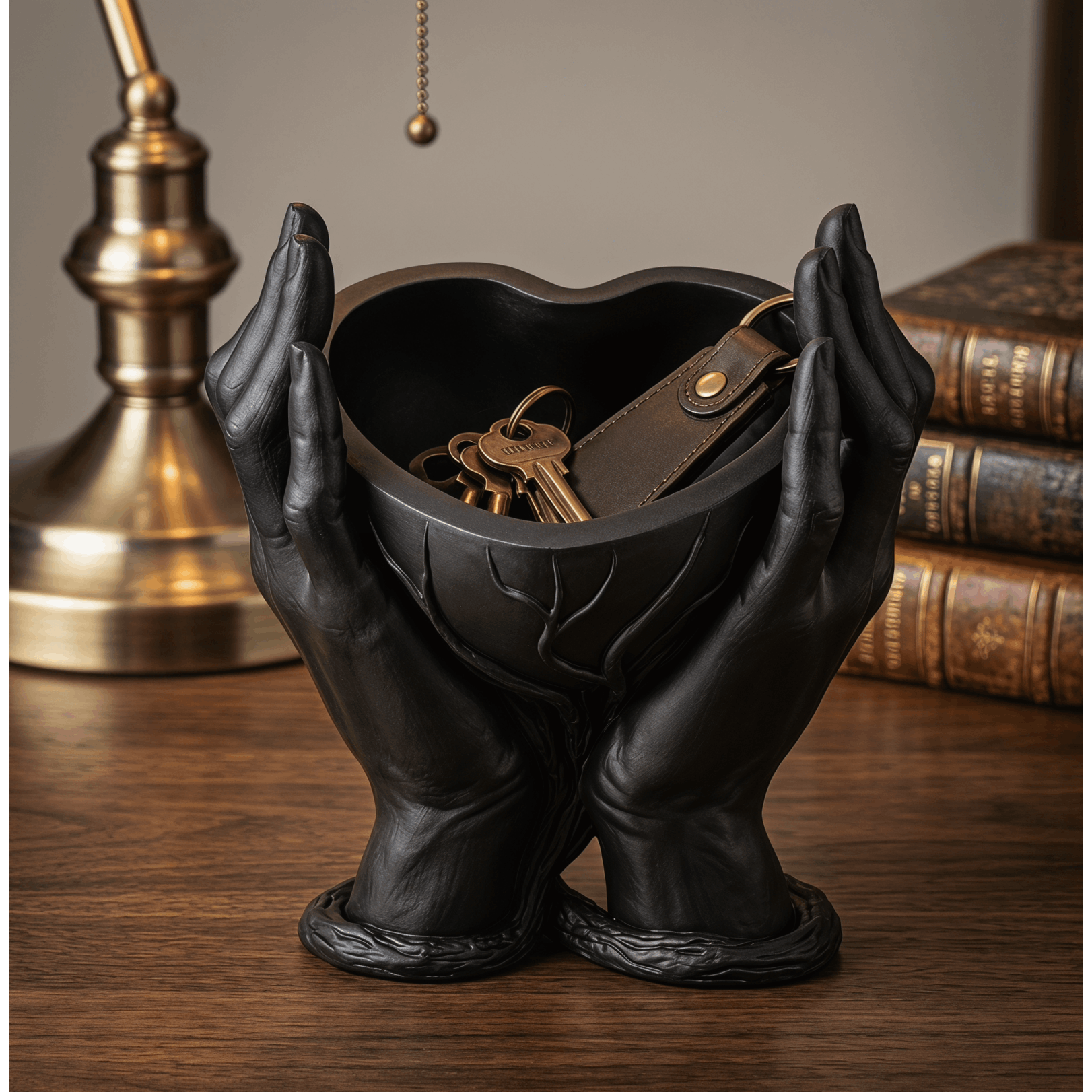 TEMU Holding Heart Bowl Storage Bowl, Resin Succulent Planter & Jewelry Dish, Unique Decorative Organizer For Home Office Bookshelf, Ideal Gift For