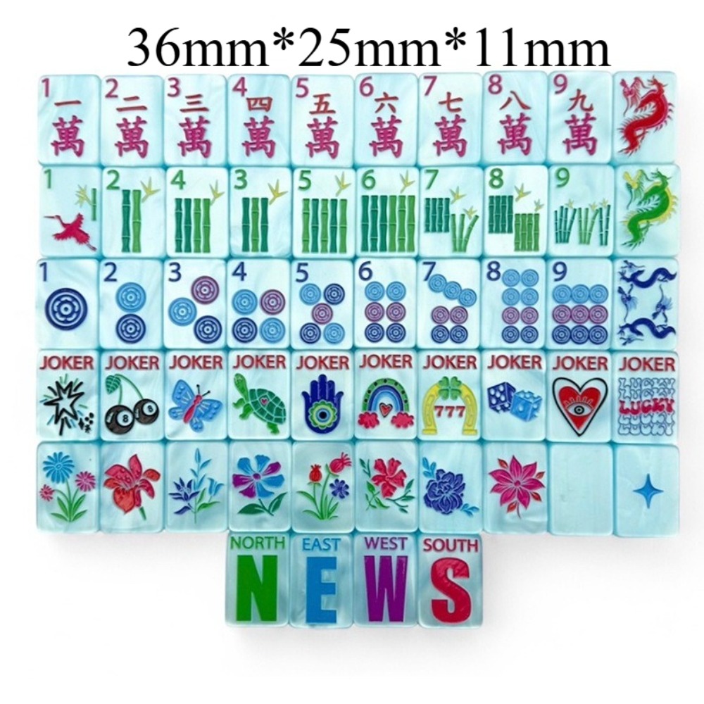 TEMU 160pcs Acrylic American Mahjong Set With Dice, Creative Mahjong Cards, Adult Table Mahjong Games, , Party Travel, Holiday Gifts