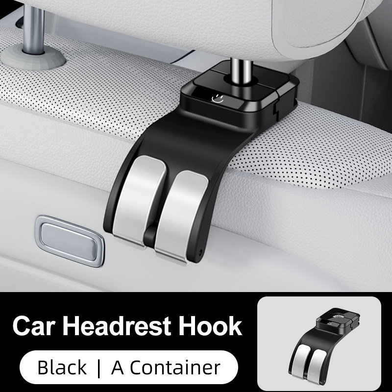 TEMU Gancho Universal para Respaldo de Asiento de Coche, Diseño Negro/, Material ABS Duradero, Adecuado para Gancho de Almacenamiento Trasero,