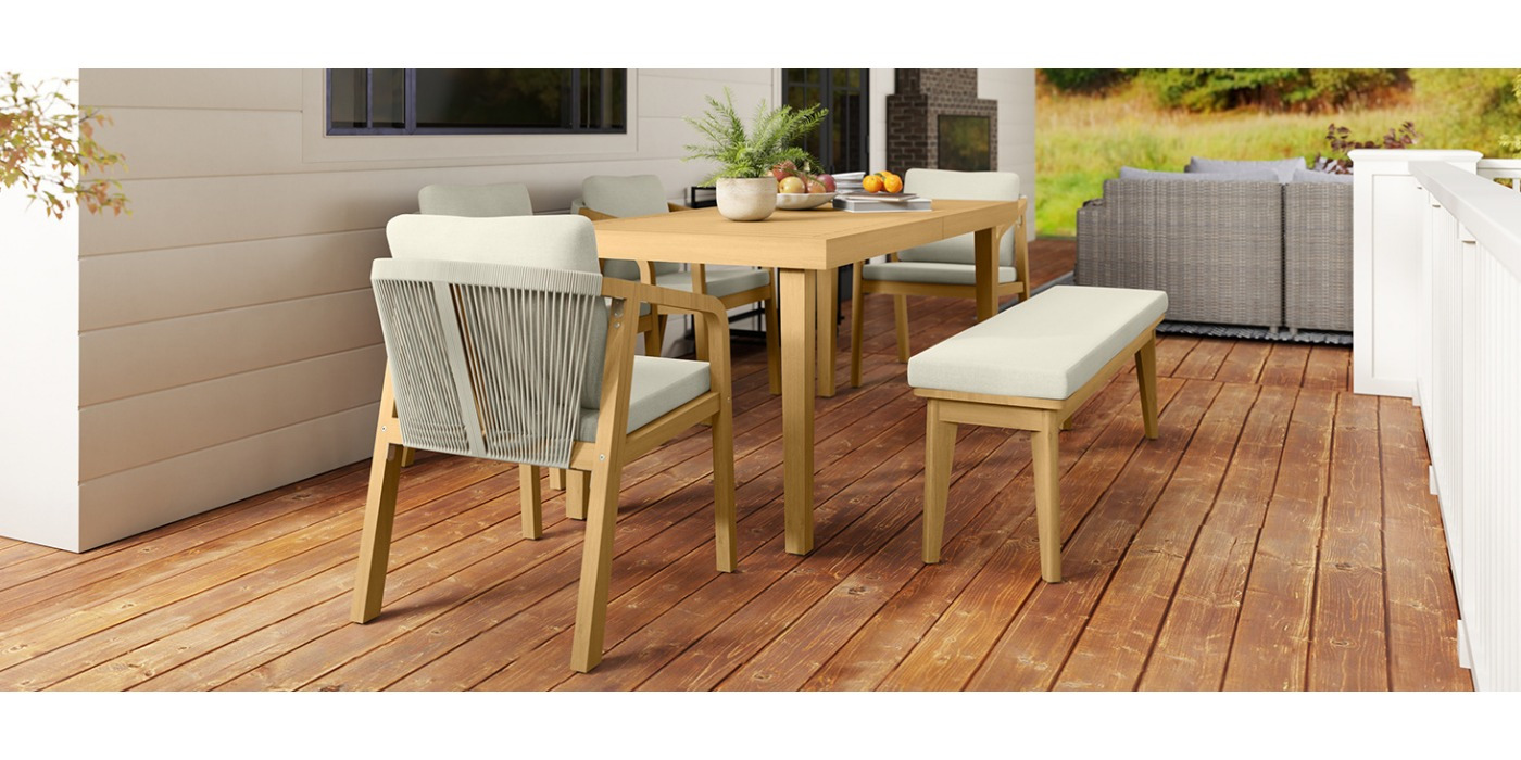 Stylish Outdoor Bench with Soft Cushion, Premium Acacia Wood, Perfect for Patio, Garden, or Yard, Chic Beige Finish