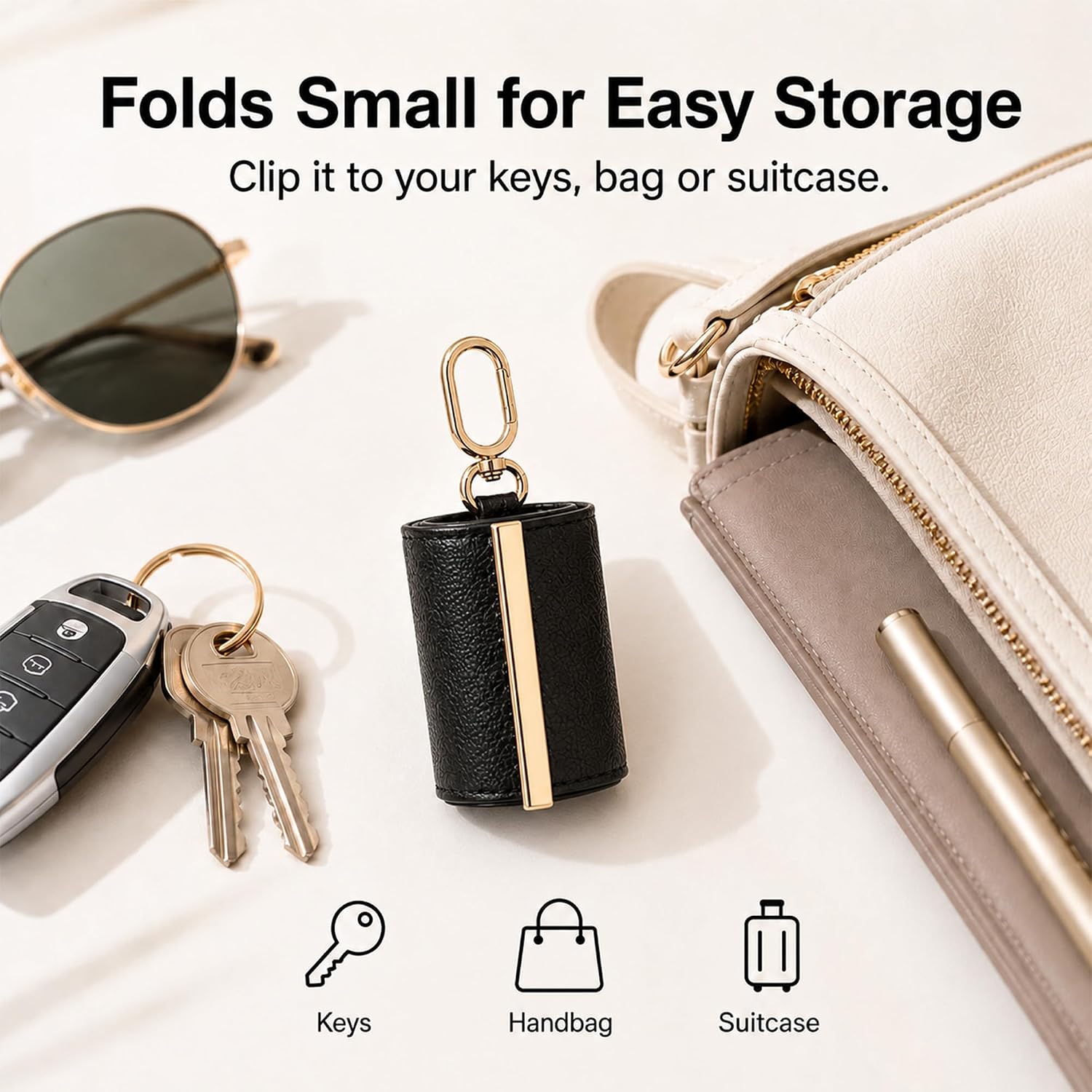 Mini Keychain Tote Bag, Foldable and Compact