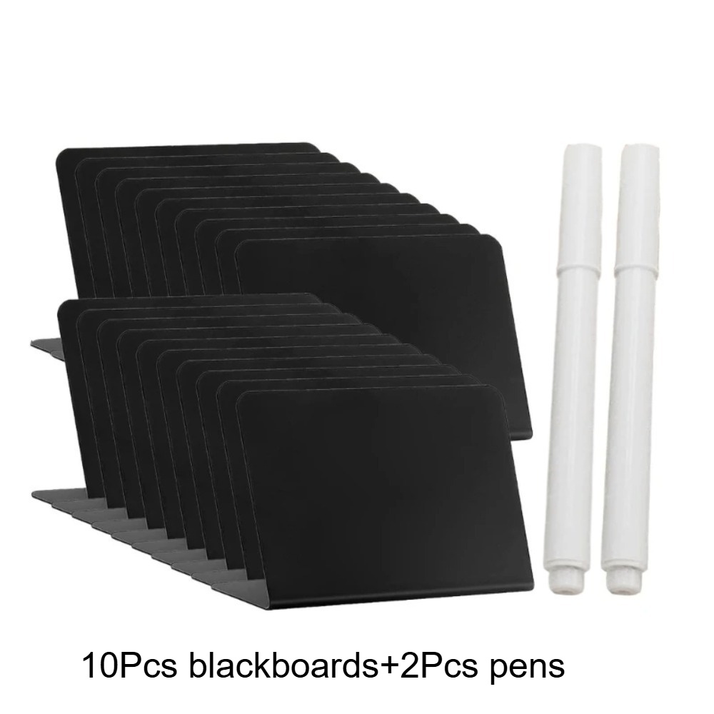 E-shop Schwarzboard Tafel Speisetisch Buffet Party Tafeln Etiketten Nachrichten Tafel Kreide Tischdisplay (10 Stück Mini Whiteboards 2 Stück Stifte)
