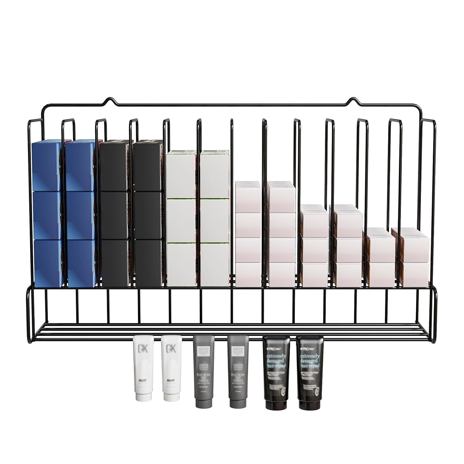TEMU Organisateur Professionnel de Crème Colorante pour Cheveux, Étagère Métallique à Tubes de Teinture Murale pour Salon et Maison, Disponible en