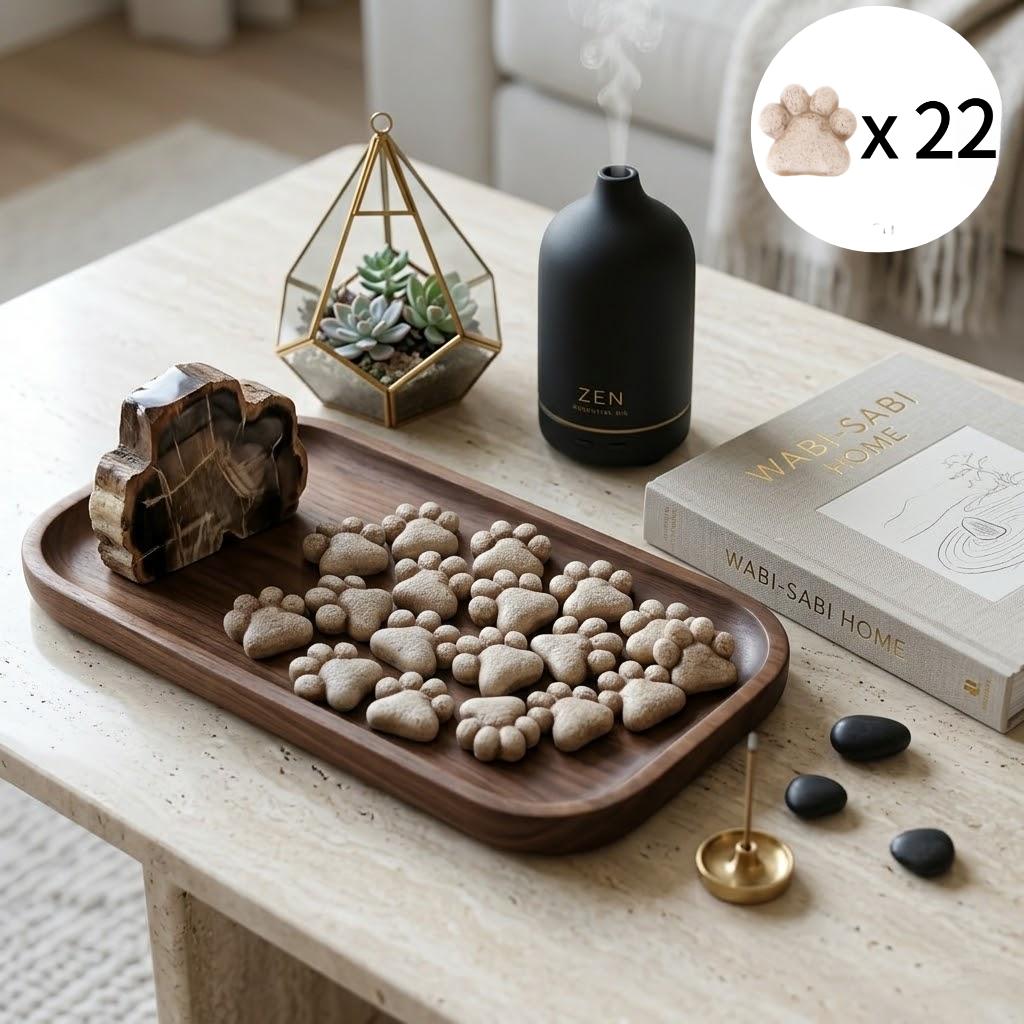 E-shop 21/22-teilig niedliche Deko-Steine mit Hunde- Katzenpfotenabdruck, Gartenfiguren mit Haustiermotiv, perfektes Geschenk für Haustierbesitzer,