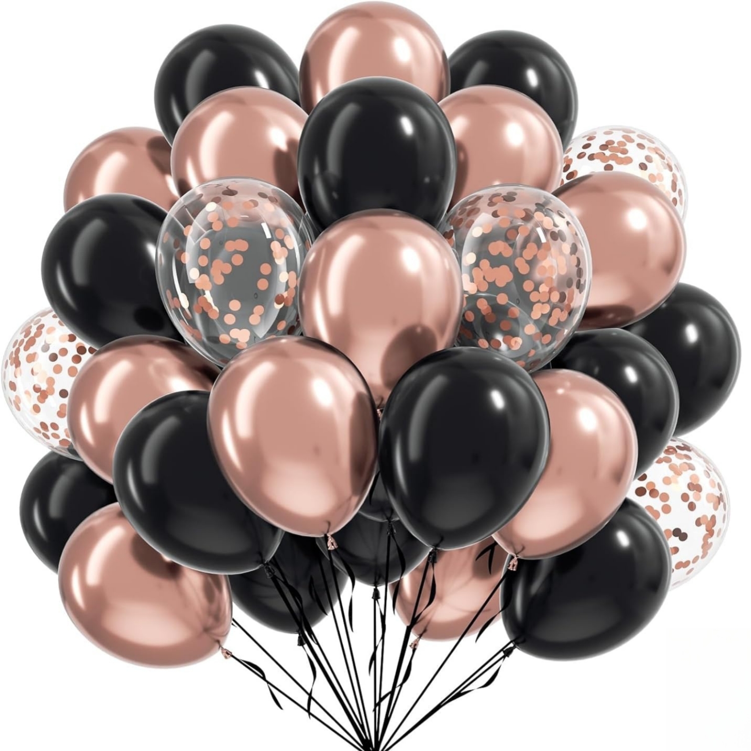 60pcs 10/12 Inch Rose Latex Confetti Balloons Kit For Birthday Wedding Anniversary Graduation Party Decorations, For Halloween, Christmas