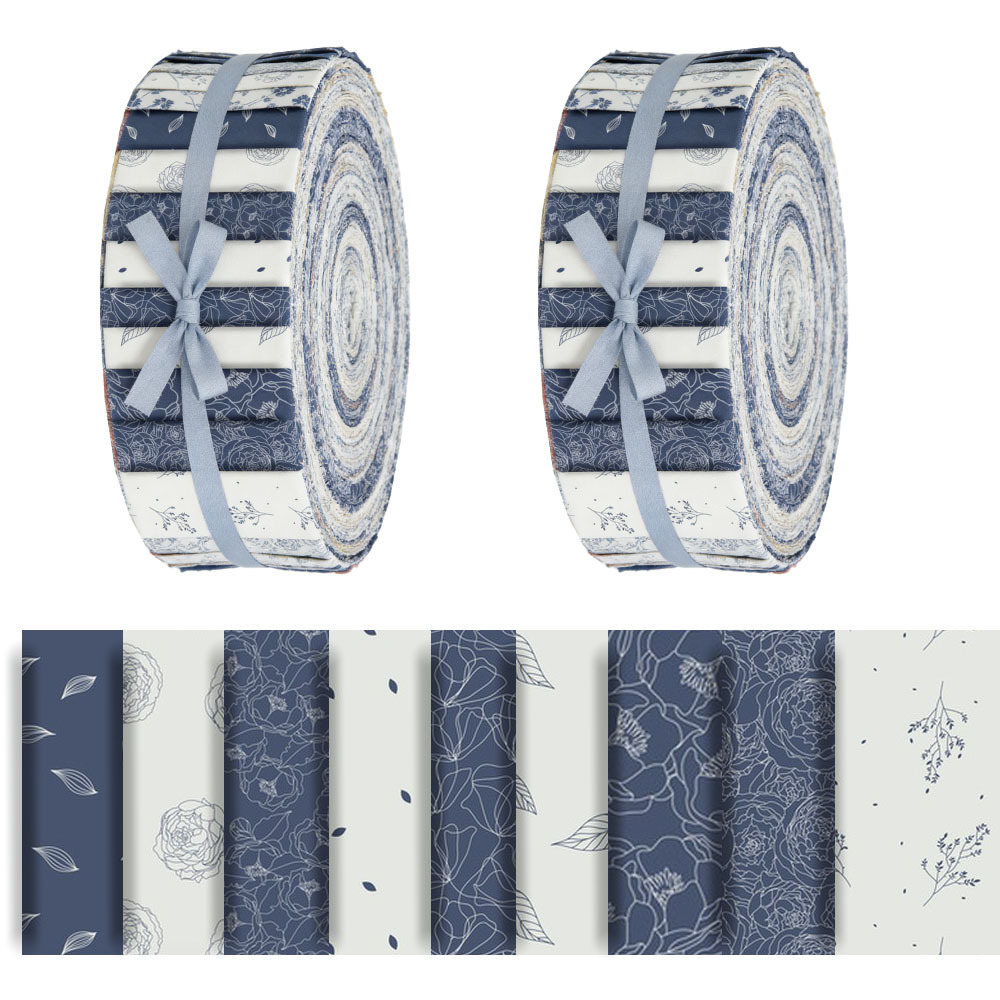 TEMU 40pcs (6.5cm * 50cm) Blue And White Pattern Fabric Printed Fabric, Multi Pattern Fabric, Fabric For Handmade Projects - Used For , Cutting Diy,