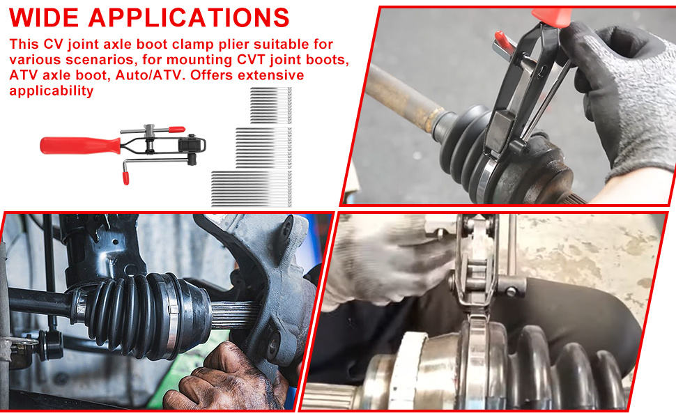 1 pliers 36 zip ties universal adjustable transmission shaft cv dust cover clamp cv joint with dust cover shaft clamp tool suitable for most automotive cv dust cover pliers details 2