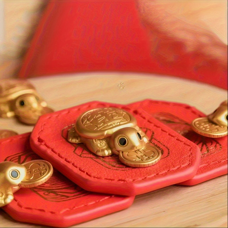 Handmade Golden sea turtle Feng Shui amulet - a Chinese copper alloy wealth charm, a luxurious Christmas gift for women and a daily auspicious decoration. A beautiful money turtle figurine, with complex Chinese patterns and delicate carvings.