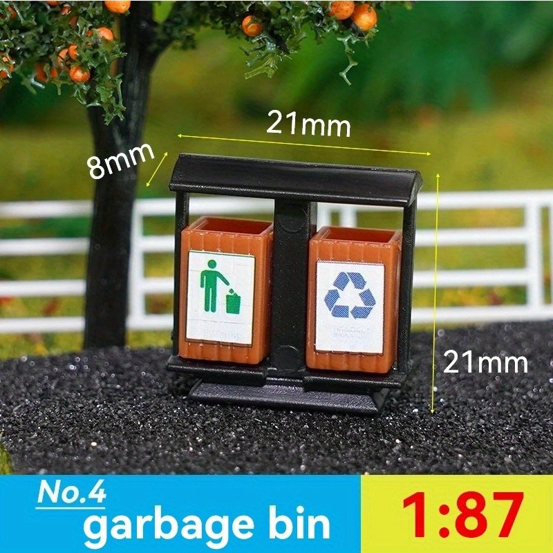 Image of Random Color 2pcs/set Dollhouse Miniature Mini Garbage Trash Can Rubbish Bin Toy Ho Scale Model Figure Model Train Landscape Additions