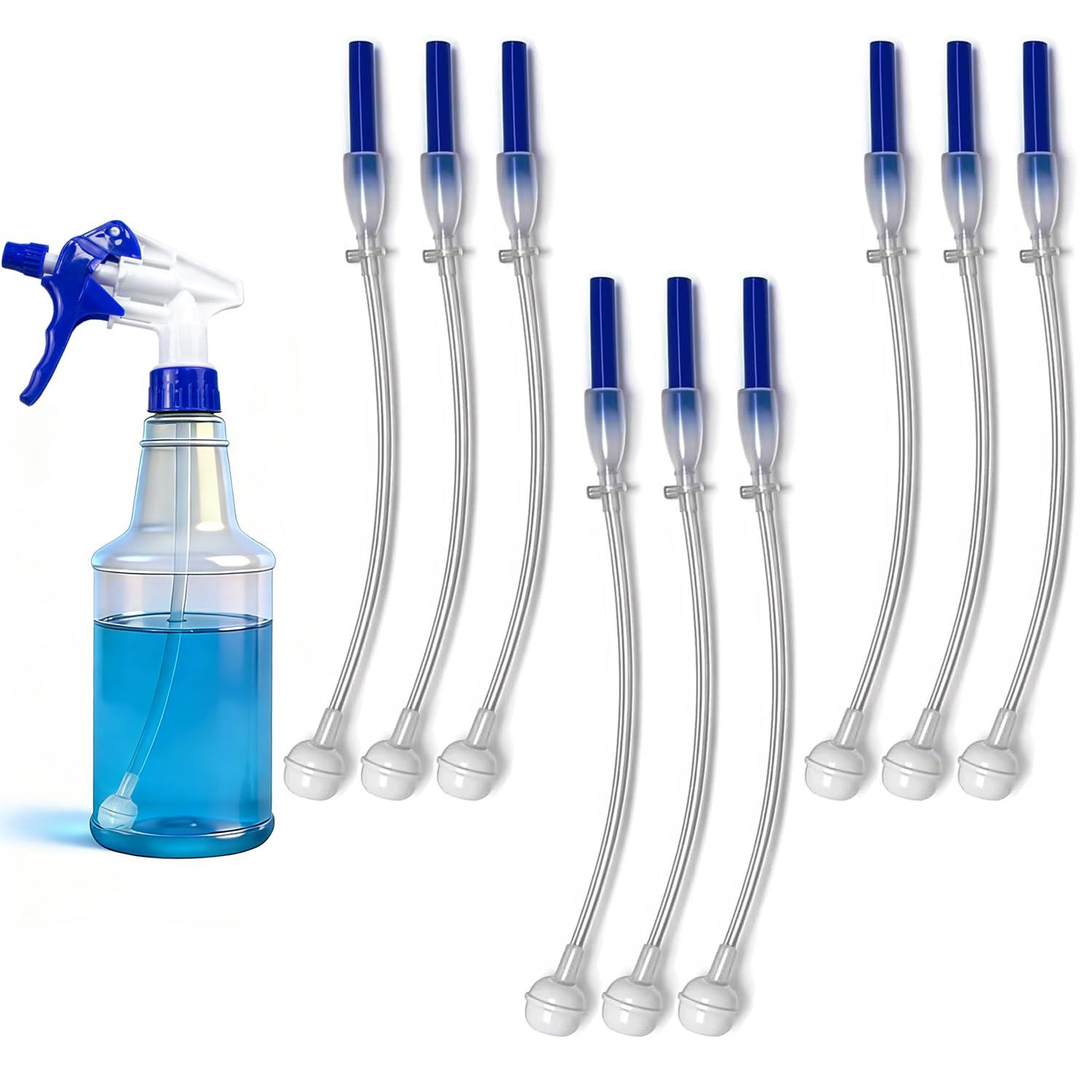 TEMU 360 Degree Tilt Spray Bottle Adapter - 9pcs Universal Reusable Adapter Set With Ball And Crop Hose For Home Cleaning, Car Beauty And Gardening