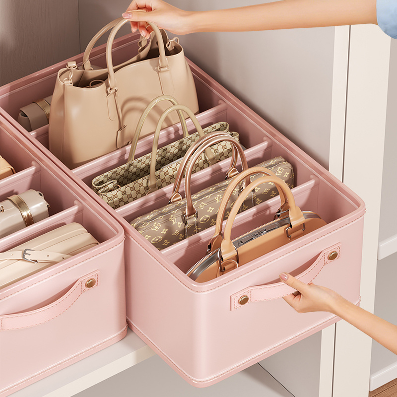 2pcs Foldable Storage Boxes with Multi-Compartment Design