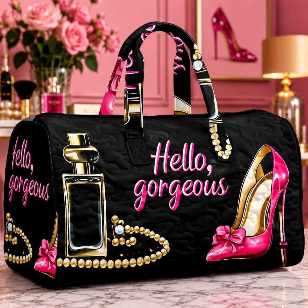 TEMU Women's '' Shoulder Bag With Perfume & Necklace Print - Lightweight Crossbody Purse Suitable For Daily Commuting, Travel,, Shopping, Machine