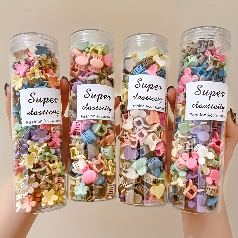 40pcs Random Crab Claw Clips, Cute Flower-Shaped Plastic Hair Clips, Festive Hair Clip Set for Teens' Daily Braiding and Styling