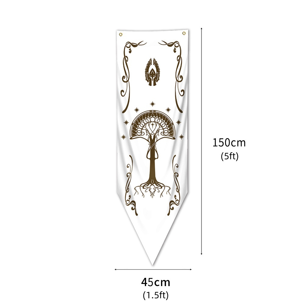 Image of 1pc, <white Tree > Banner Flag: 1.5*5 Feet (45*150 Cm), 2 Grommets, , Ideal For Home, Garden, Room, Party, Events, Decorations