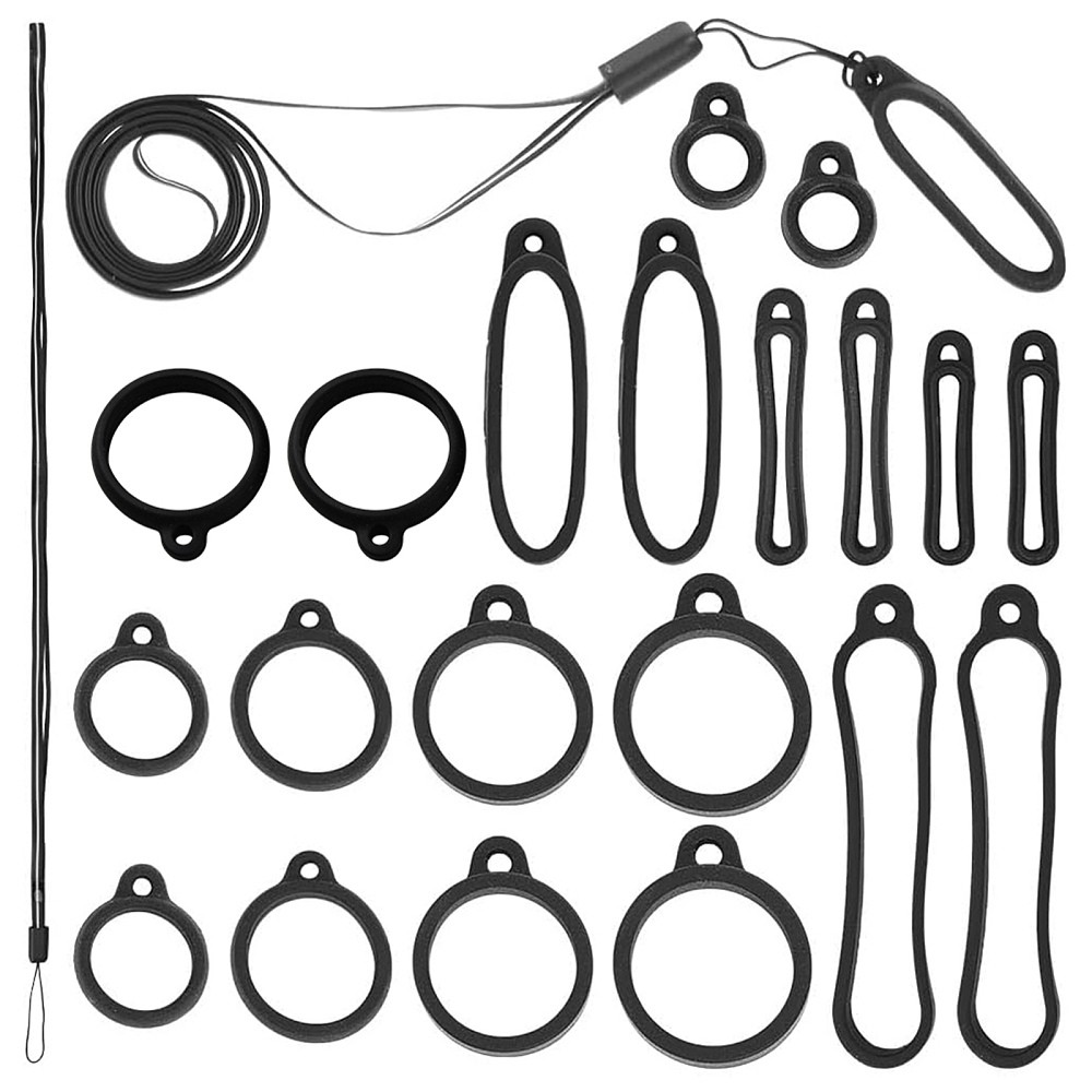 TEMU 1 Set Electronic Stylus And Lighter Silicone Holder Neck Lanyard Making Kit Black 16~65 X 12~15.5 X 6~9mm Hole: 2.5mm Inner Diameter: 8~55mm