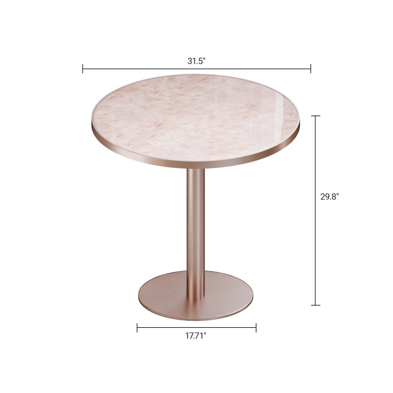 Round Modern Dinning Table 31. 5 Inches Bistro Table Tulip Table with Faux Marble Top, Easy Assemble, Sturdy Metal Frame Diameter