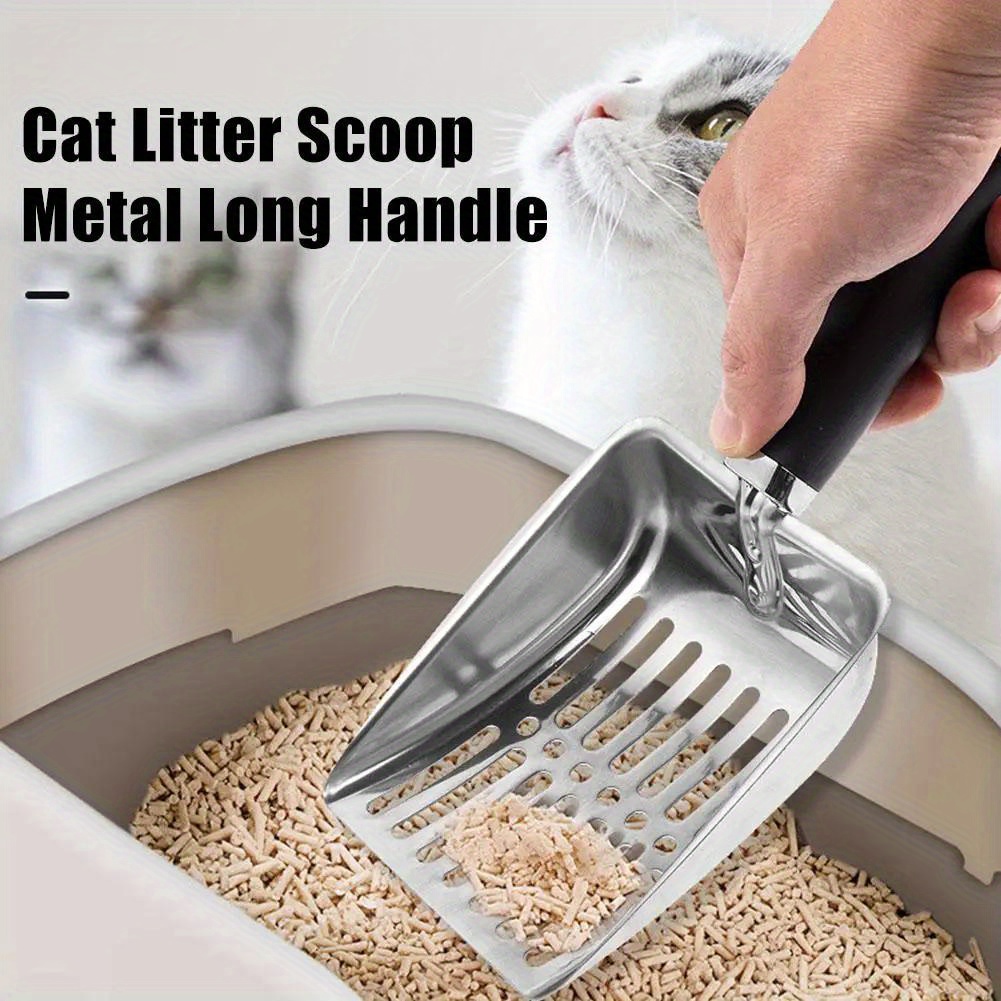 1pc stainless steel cat   with long handle   sand leakage design ideal for cat litter cleaning pet waste removal tool Product details 6