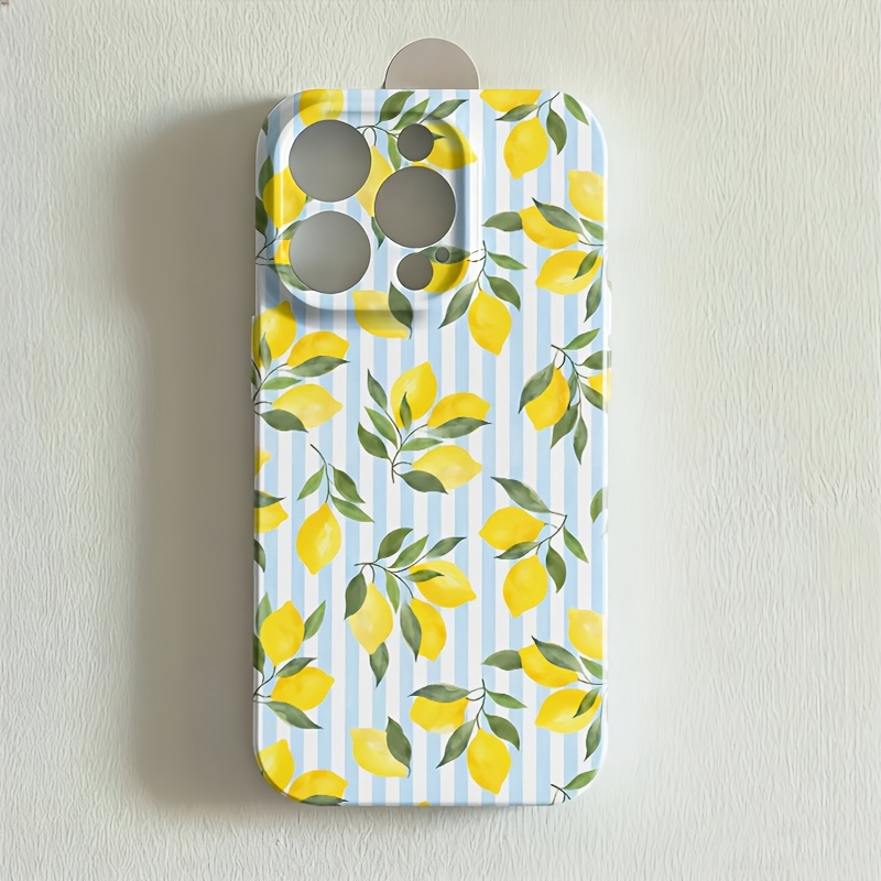 TEMU Phone Case - 2d Printing 1pc, Phone Case - Yellow Daisy Striped Phone Case, Suitable For Iphone 17 16 16e 15 14 13 12 11 Pro Max Xr Xsmax 8 7