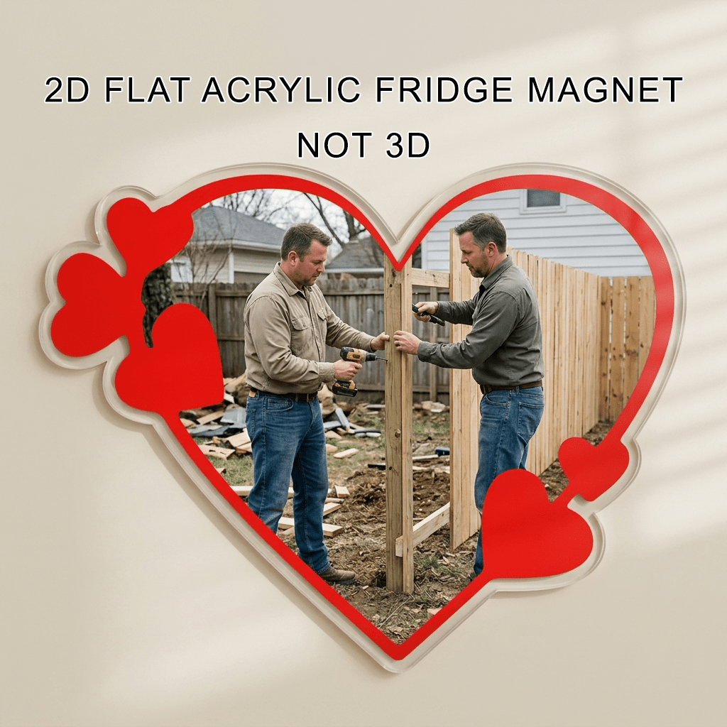 TEMU 1 pz/3 pz Magnete da frigorifero personalizzato con foto di a forma di cuore in acrilico, espositore personalizzato per frigorifero con ricordo