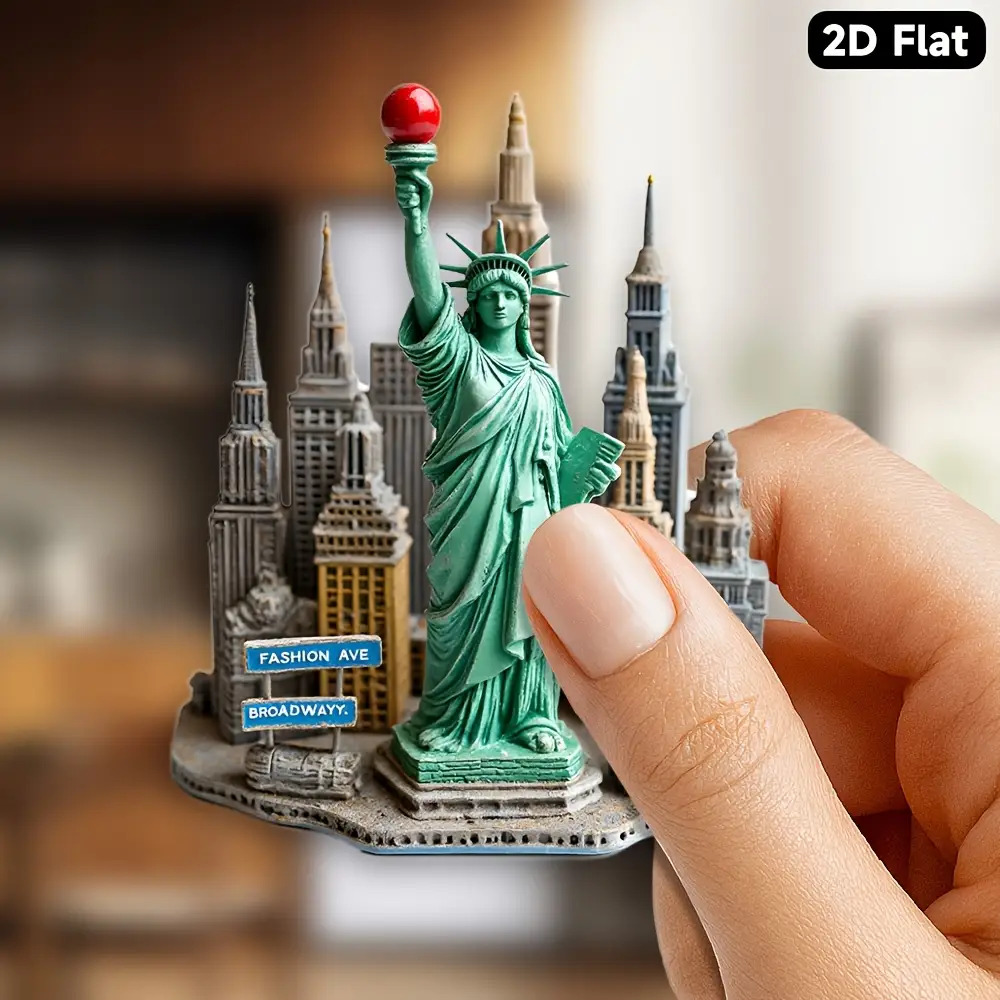 TEMU Imán del Horizonte de - de Refrigerador de de y Broadway, Diseño , Miniatura Vintage de Paisaje , Regalo Ideal para Escritorios/Refrigeradores,