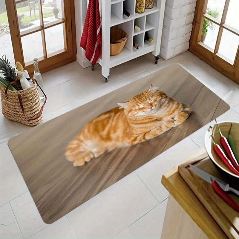 TEMU 1pc Thick 1.1cm Kitchen Floor Mat, Cute Printed Floor Mat Thickened And Wear-resistant Suitable For Room Porch Balcony And Home Decoration