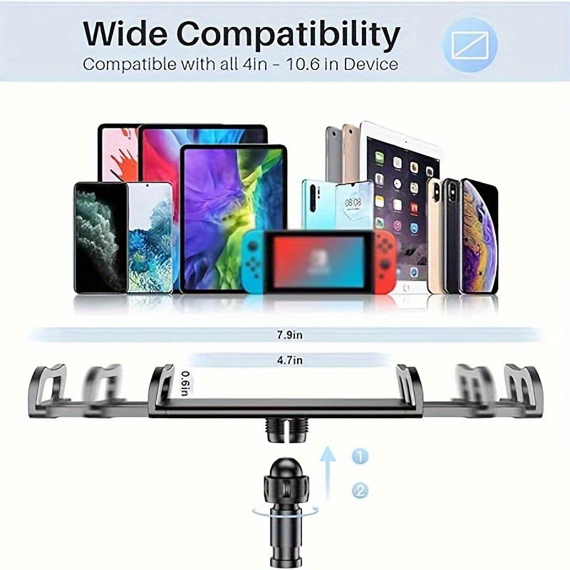 2pcs Bedside Phone Holder - Mobile Phone, Tablet Desktop Stand, Flexible Wrapped Arm, 360 Degree Adjustable Clamp, Phone Holder, Lazy Holder, Flexible Long Arm Clamp Mount, Convenient, Lightweight, Multiple Folding.
