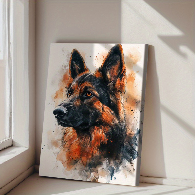 TEMU 2d Flat, Custom-made Pet Watercolor Portrait Painting With A Wrap-around Frame, Suitable For Decorating Living Rooms, Bedrooms, And Offices, And
