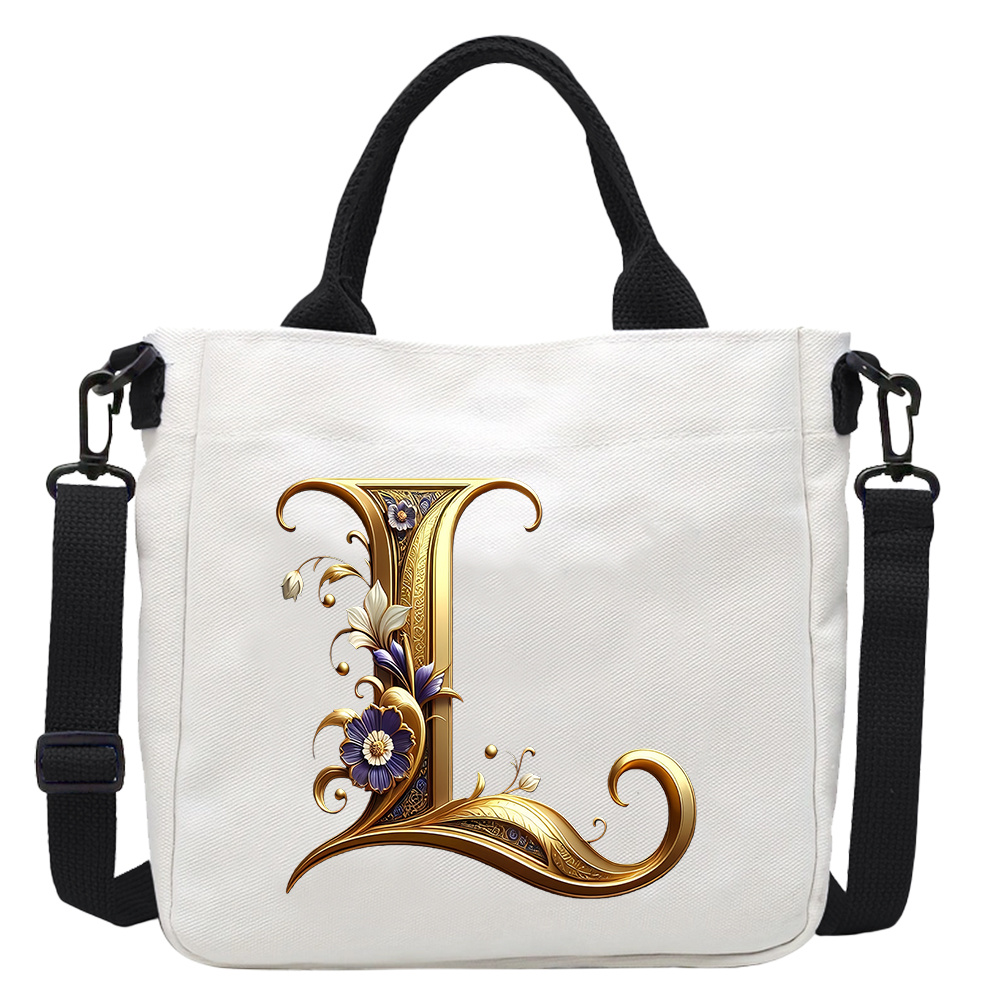 TEMU Printed Design – Not Textured A-z Letter Print Design Black Shoulder Strap Fashion Handbag, Use, Multiple Prints , Suitable For Phone And Mini