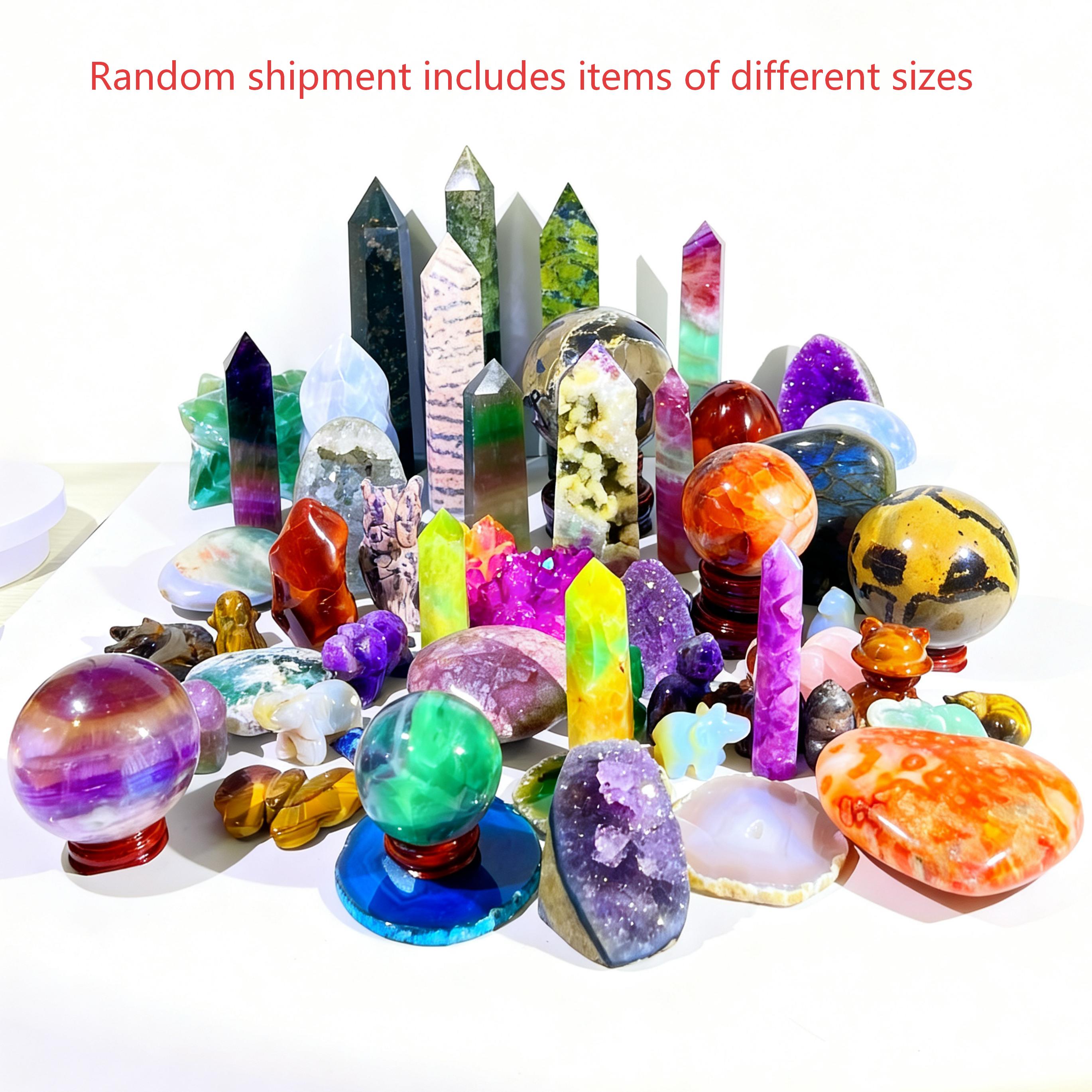 TEMU Artificial Crystal Stone Set Decoration, With Random Styles And Polished Artificial Crystal Minerals, Suitable For Fish Tank Decoration, Desktop