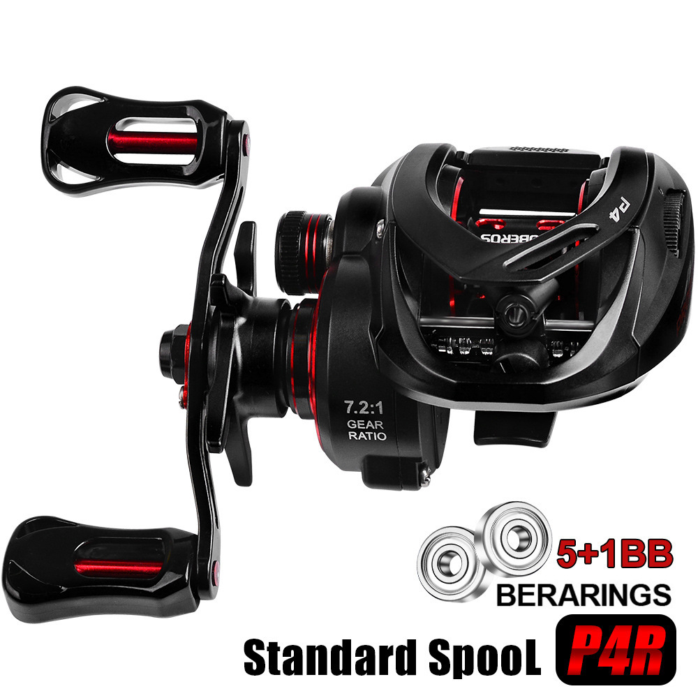 TEMU Smooth & Sensitive Alloy Fishing Reel - 7.2:1 Gear Ratio, 10kg Drag, Metal Rocker Arm, Interchangeable Rotation For Freshwater & Saltwater