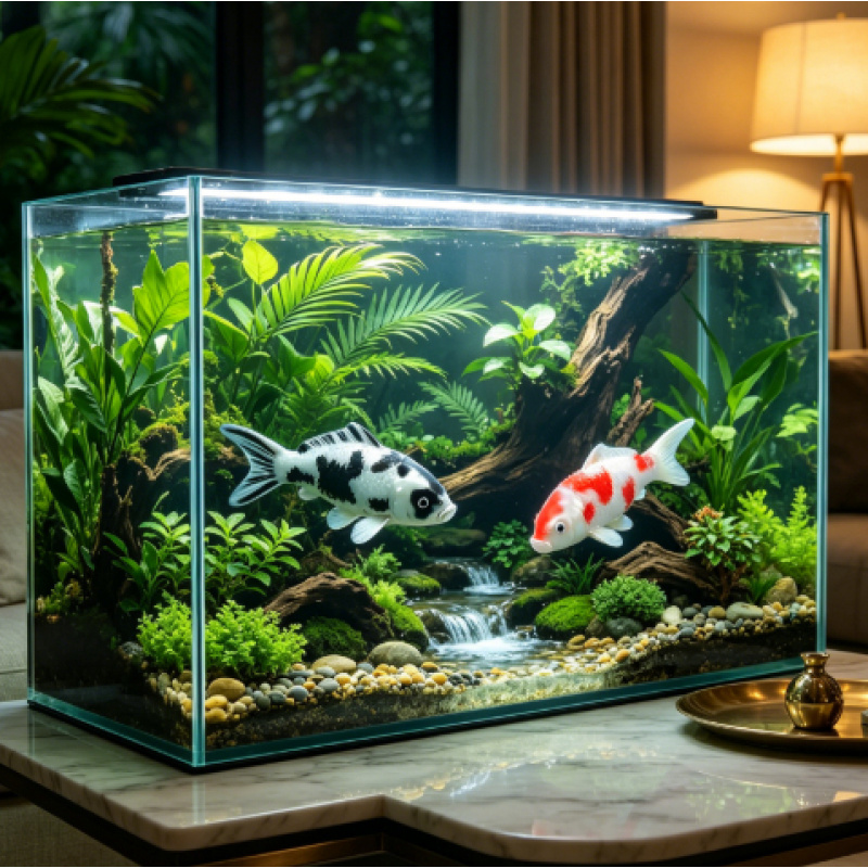 TEMU 2pcs Realistic Artificial Koi Fish Aquarium Decorations - Multicolor Plastic Koi Ornaments Suitable For Fish Tank & Pond, Fine Scale &