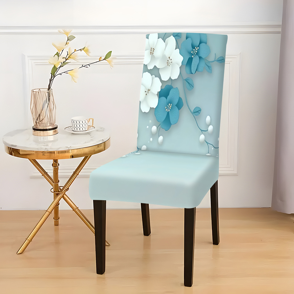 set 6pcs blue white floral patterned chair covers Temu Ireland