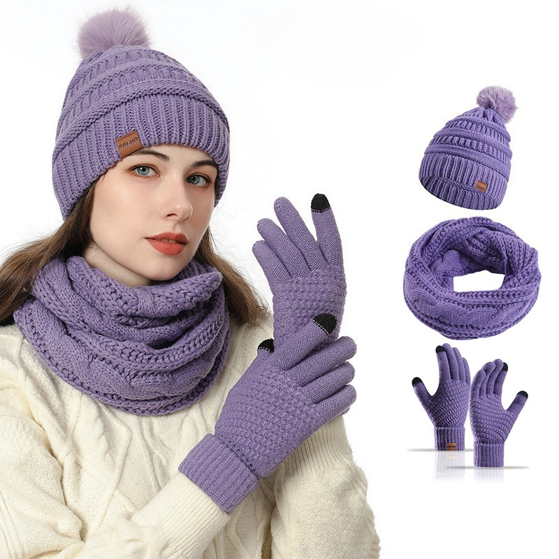 TEMU Warm Winter Set: Long Scarf, Beanie Hat, Touchscreen Gloves & Socks - Versatile 4pcs Ensemble With Cozy Lining For Men And Women- 4pcs Bundle