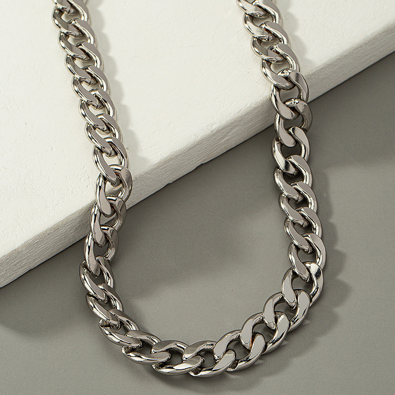TEMU A Stainless Steel Cuban Chain Unisex | Versatile Necklace | Birthday Halloween Christmas Gift For Boyfriend, Girlfriend, Friend