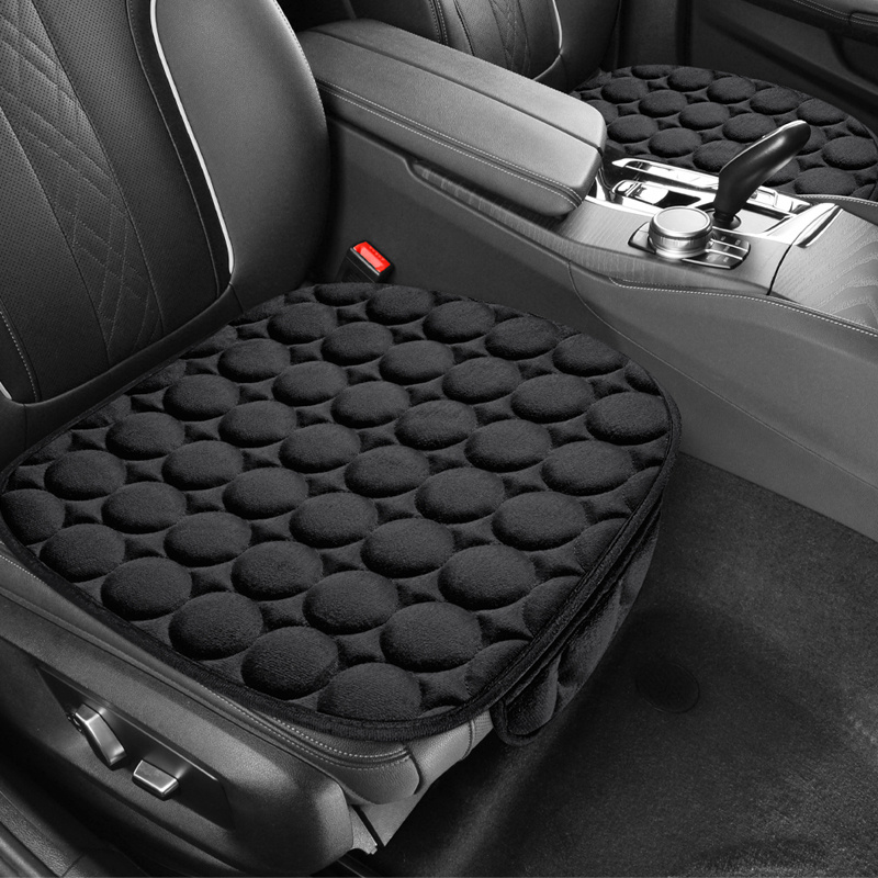 TEMU 1pc, Car Seat Cushion, , Plush Round Pattern Car Seat Pad, Short Plush , No Binding, Breathable, Single Piece, Backless, Single Seat Cushion, Suitable For Sedans, Mpvs, Suvs, Trucks, Rvs