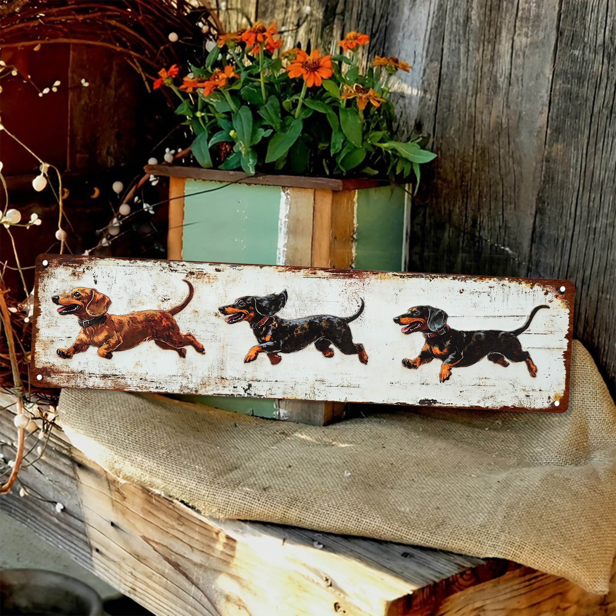 

1pc Vintage Dachshund Metal Tin Sign - Rustic Home & Bar Wall Decor, 4x16 Inches - Ideal For Cafe, Garage, Farmhouse | Gift For Dog Lovers, Farmhouse Decoration | Decor | Artistic Dog , Dog Decor