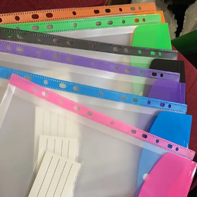 E-shop 6 Stück A4 Hochkapazitäts-Dokumentenmappen mit 11-Loch-Ringen, Modernes PP-Material, Erweiterbarer Knopf Etikettentaschen, Ideal für Schule,