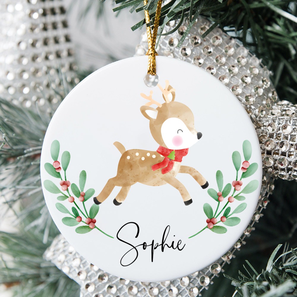 TEMU 1 Custom Ceramic Ornament For Christmas Featuring A Snowman Design, Ideal For Festive Decoration, Gifts, And Party Favors