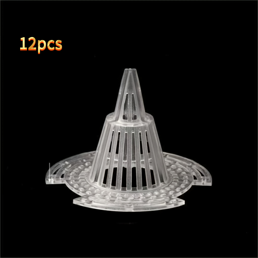 TEMU 12pcs Plastic Oval Pot Bottom Mesh Pads, Help Health, Plant Potted Drainage Net, Orchid Potted Drainage Protective Cover, Succulent Flower Pot