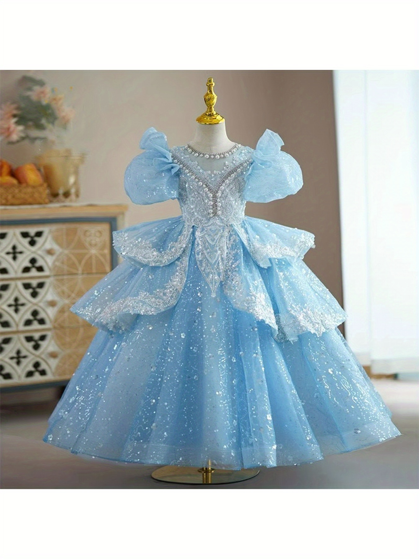 girls' royal blue princess party dress - flared, formal & everyday, hand  washable for birthday, wedding, prom - to teen girls, princess dresses, birthday  outfit, flared skirt, quality construction, kids formalwear -